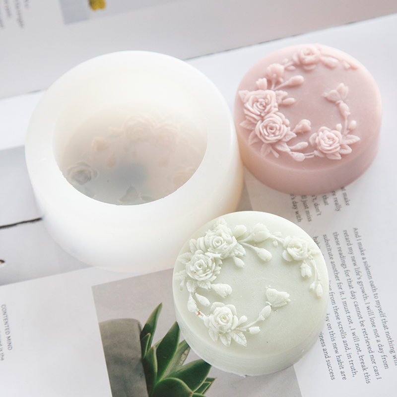 Soap Making Chemical - Round Shape Rose Flower Handmade Soap