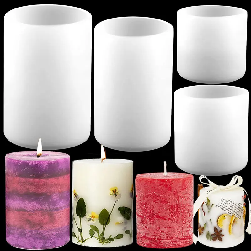 Soap Making Chemical - Cylinder Silicone Candle Molds Resin Mould