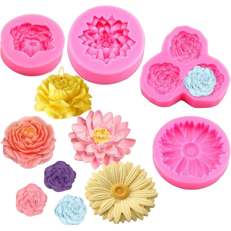 6 Hole 3D Floral Silicone Mold - огляд і ціна Soap Making Kit Amazon