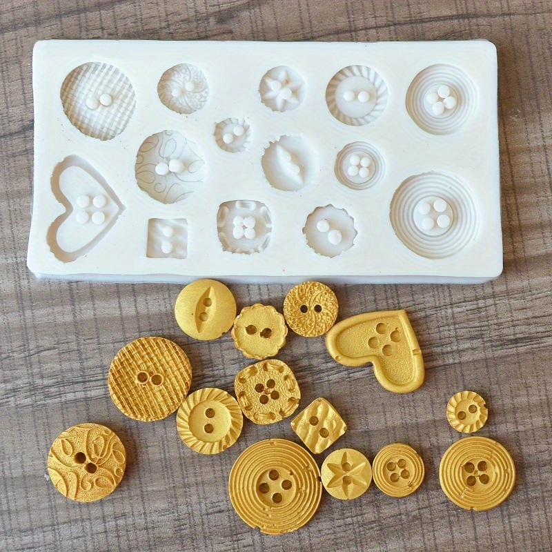 Buttons Shape Silicone Mold Si - огляд і ціна Soap Making Equipment