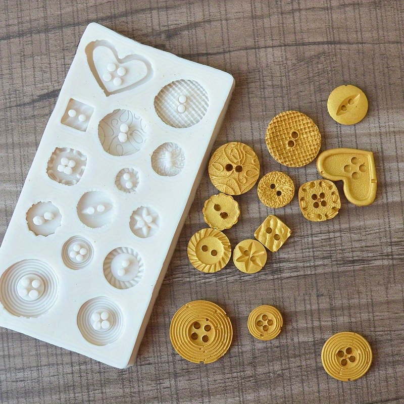 Buttons Shape Silicone Mold Si - огляд і ціна Soap Making Equipment