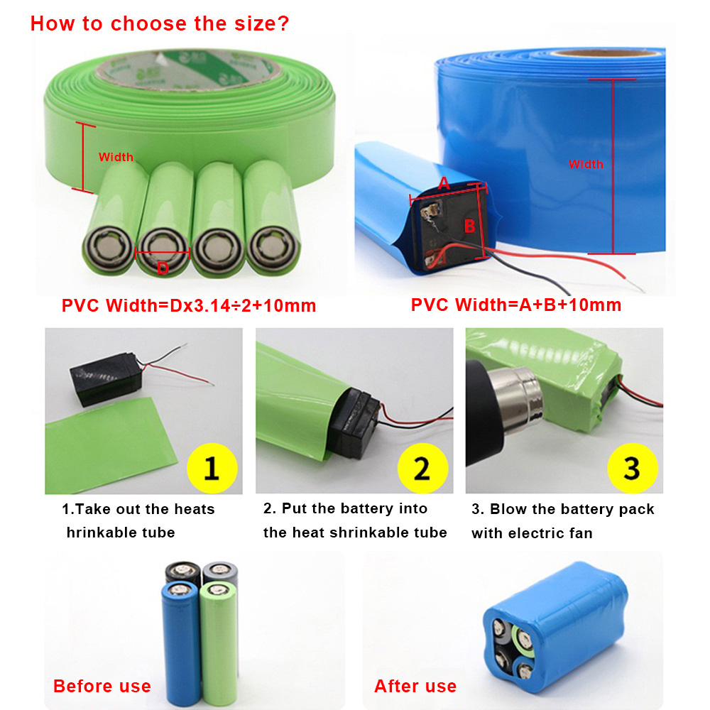 1meter 18650 Lipo Battery PVC  - огляд і ціна Shrink Wrap Pvc