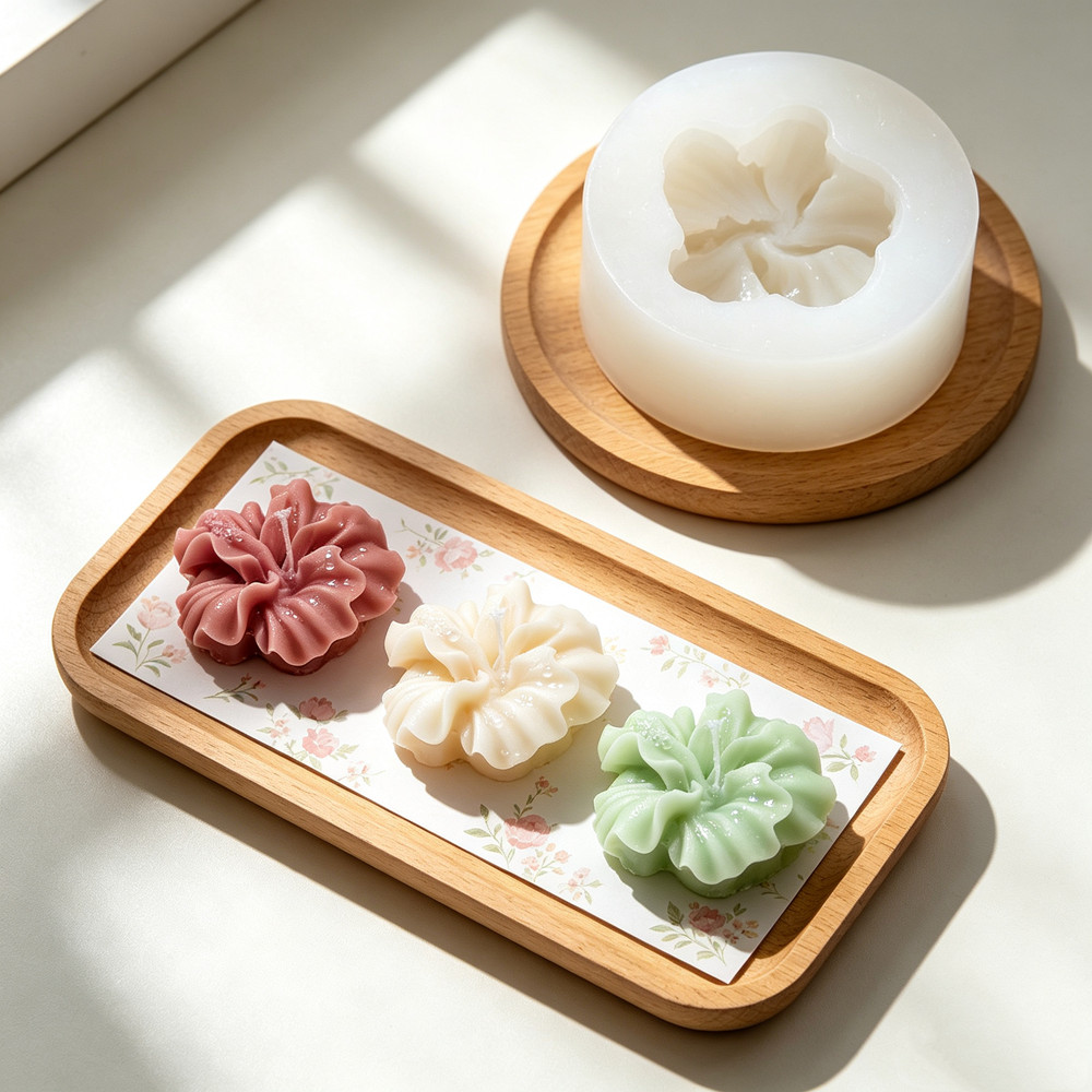 2pcs Hibiscus Flower Candle Mo - огляд і ціна Soap Making Chemical