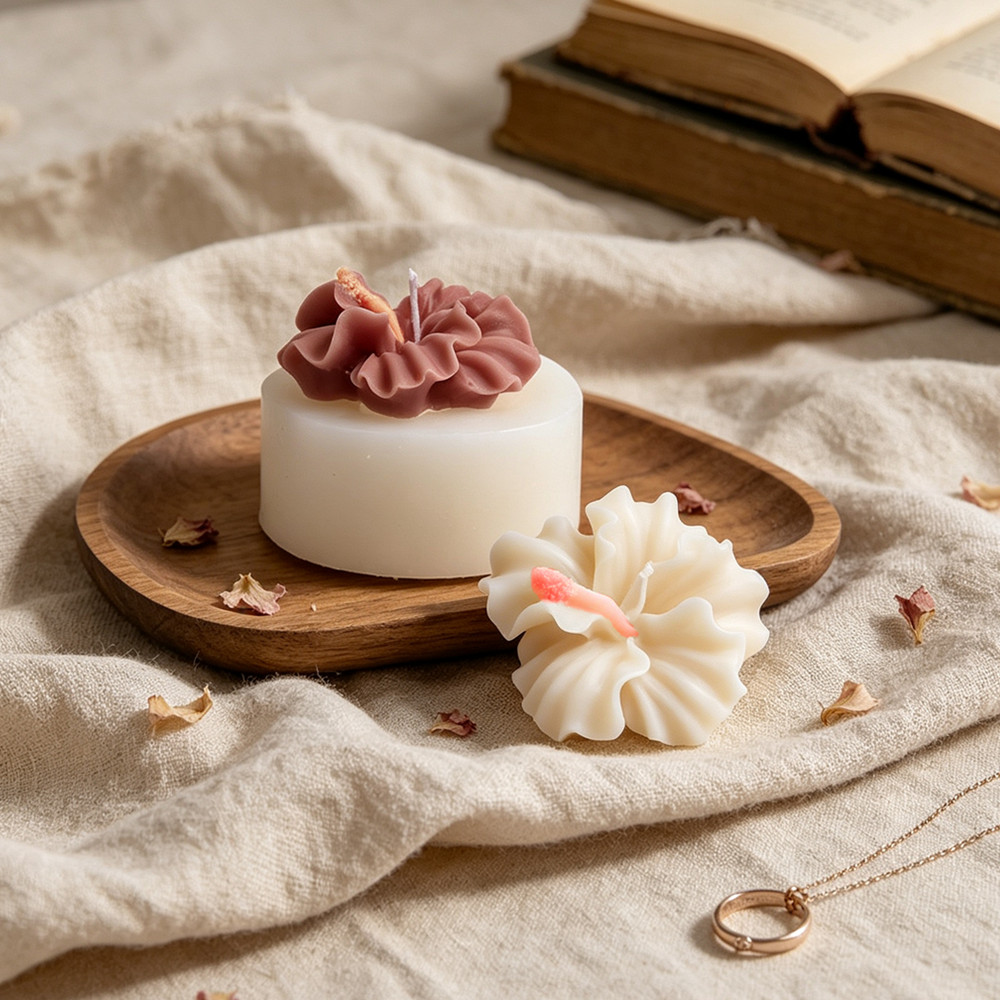 2pcs Hibiscus Flower Candle Mo - огляд і ціна Soap Making Chemical